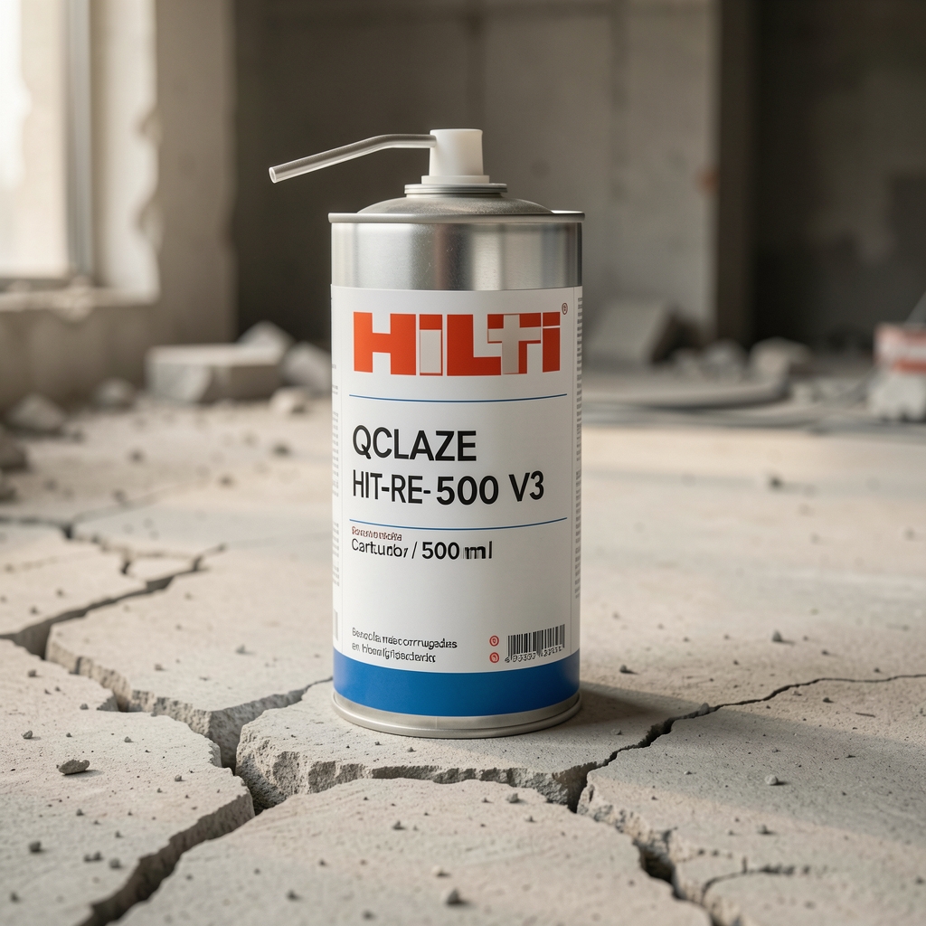 Anclaje químico Hilti HIT-RE 500 V3 cartucho 500ml con boquilla mezcladora para barras corrugadas en hormigón fisurado