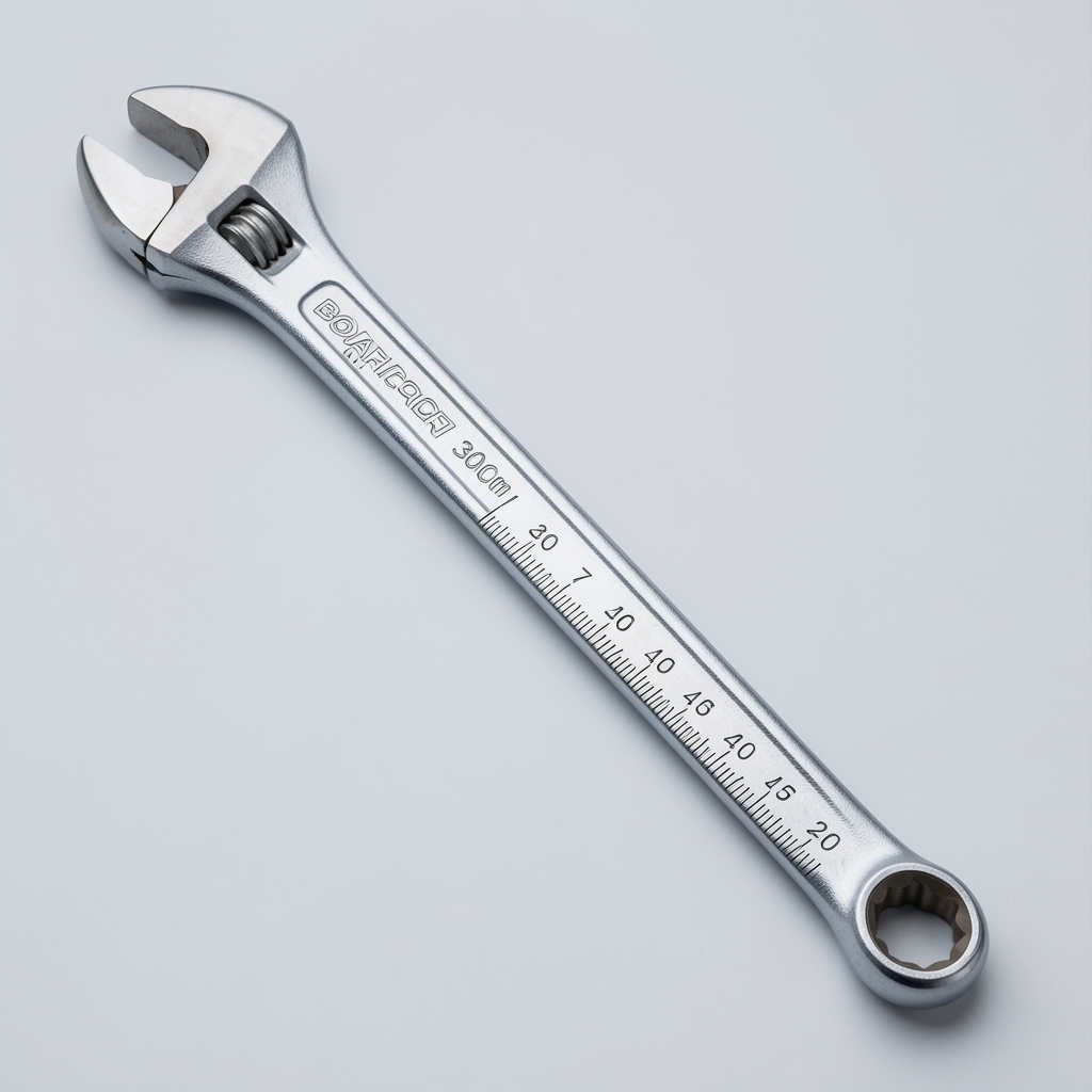 Llave ajustable profesional Bahco de 300mm con mandíbulas cromadas y escala milimétrica grabada