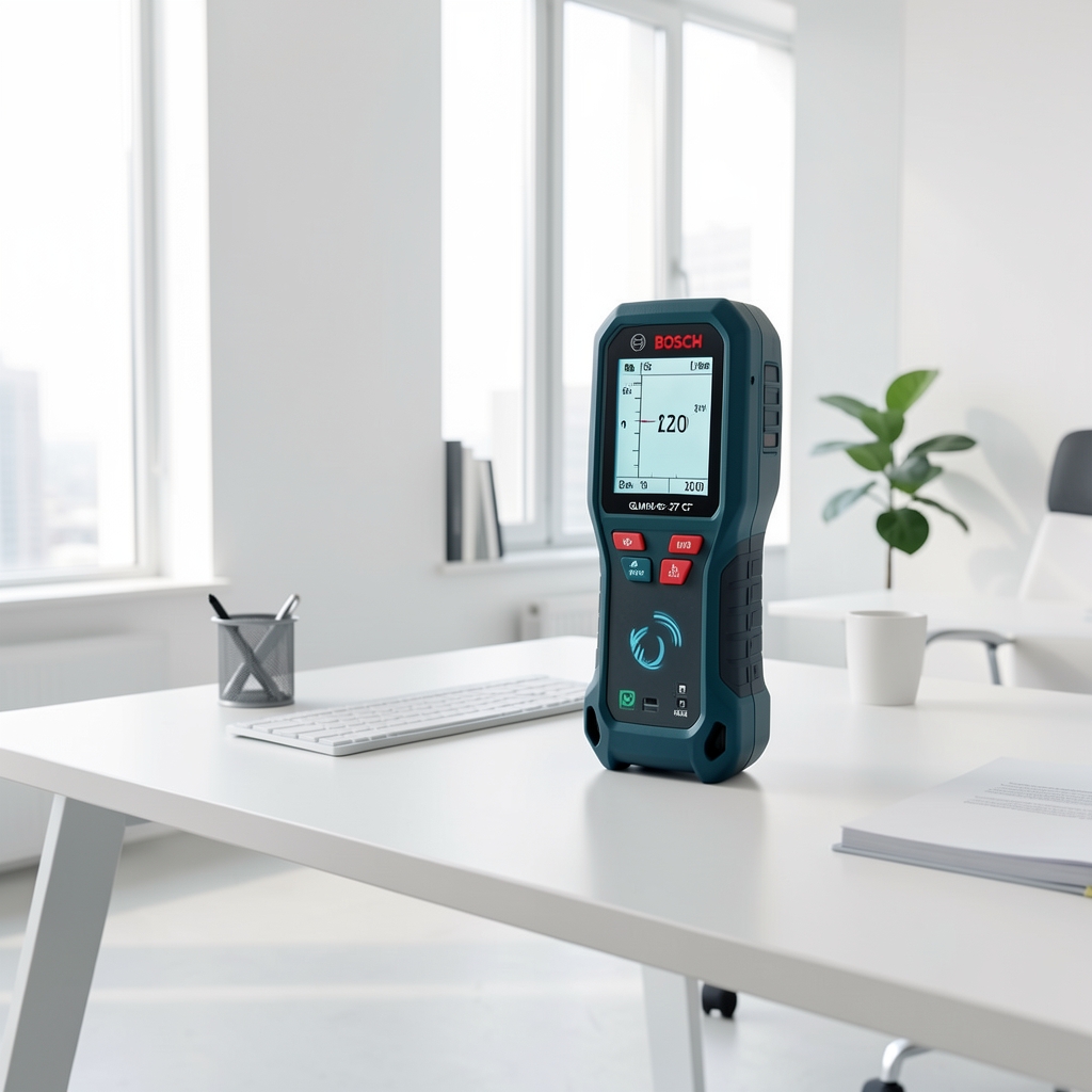 Medidor de distancia láser Bosch GLM 50-27 CG con Bluetooth, pantalla iluminada, alcance 50 metros y función de área